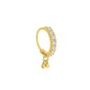 22ct Yellow Gold Cubic Zirconia Nose Ring with Ghungroo
