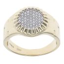 14ct Yellow Gold Cubic Zirconia Round Signet Ring