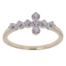 9ct Yellow Gold 0.15ct Brilliant Cut Diamond Cross Ring