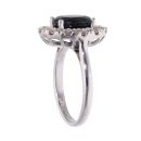 9ct White Gold 1.00ct Diamond and Sapphire Cluster Ring