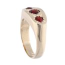 9ct Yellow Gold Garnet Three Stone Ring