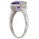 9ct White Gold 0.10ct Diamond And Amethyst Ring