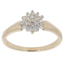 9ct Yellow Gold 0.20ct Diamond Cluster Ring