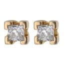 18ct Yellow Gold 0.80ct Princess Cut Diamond Stud Earrings