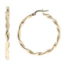 14ct Yellow Gold Twist Hoop Earrings