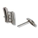 9ct White Gold Cubic Zirconia Triple Stud Earrings