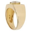 18ct Yellow Gold 2.20ct Brilliant And Baguette Cut Diamond Signet Ring