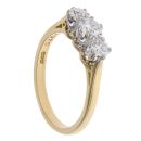 18ct Yellow Gold 0.75ct Brilliant Cut Diamond Trilogy Ring
