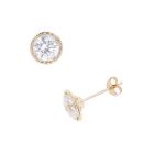9ct Yellow Gold Cubic Zirconia Stud Earrings