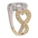 18ct Yellow And White Gold 0.65ct Brilliant Cut Diamond Heart Ring