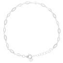 Silver Cubic Zirconia Marquise Bracelet 7.5" By Icesia
