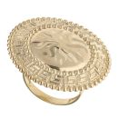 14ct Yellow Gold Greek Key Patterned Circle Fancy Ring