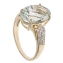 9ct Yellow Gold Cubic Zirconia and Green Quartz Solitaire Ring