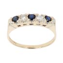 9ct Yellow Gold 0.20ct Diamond And Sapphire Ring