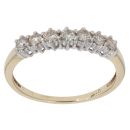 9ct Yellow Gold 0.33ct Brilliant Cut Diamond Half Eternity Ring