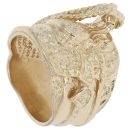 9ct Yellow Gold Patterned Saddle Ring