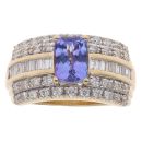 18ct Yellow Gold 1.00ct Diamond and Tanzanite Ring