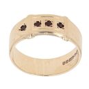 9ct Yellow Gold Garnet Buckle Ring