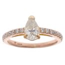 14ct Rose Gold 1.40ct Pear And Brilliant Cut Diamond Solitaire Ring
