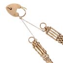 9ct Yellow Gold Heart Lock Gate Bracelet 6.5"