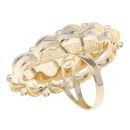 14ct Yellow And White Gold Greek Key Patterned Marquise Ring