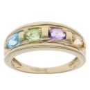9ct Yellow Gold Multi-Gemstone Four Stone Ring