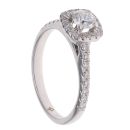 18ct White Gold 0.68ct Diamond Halo Solitaire Ring