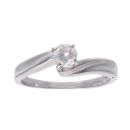 14ct White Gold 0.35ct Diamond Solitaire Twist Ring