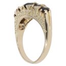 9ct Yellow Gold Sapphire and 0.05ct Diamond 5 Stone Ring