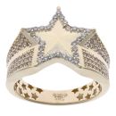 14ct Yellow Gold Cubic Zirconia Star Signet Ring