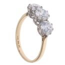 14ct Yellow Gold Cubic Zirconia Three Stone Ring