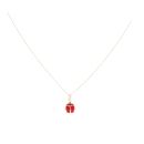 9ct Yellow Gold Enamelled Ladybird Pendant And Chain 18"