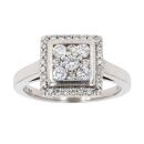 Platinum 0.50ct Diamond Cluster Ring