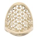 14ct Yellow Gold Open Work Flower Ring