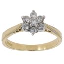 18ct Yellow Gold 0.35ct Brilliant Cut Diamond Cluster Ring
