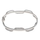 9ct White Gold Cubic Zirconia Hinged Bangle
