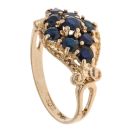 9ct Yellow Gold Sapphire Cluster Ring