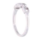 9ct White Gold Triple Square Diamond Ring
