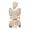 9ct Yellow Gold Cubic Zirconia Quad Bike Pendant