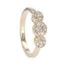 9ct Yellow Gold 0.43ct Diamond Triple Cluster Ring by Anya Belle