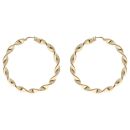 14ct Yellow Gold Twist Hoop Earrings