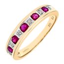 9ct Yellow Gold Ruby and Diamond Eternity Ring