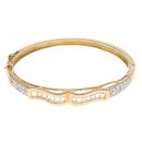 18ct Yellow Gold Cubic Zirconia Hinged Bangle