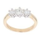 9ct Yellow Gold 0.75ct Brilliant Cut Diamond Trilogy Ring