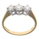18ct Yellow Gold 0.70ct Brilliant Cut Diamond Trilogy Ring