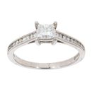18ct White Gold 0.66ct Princess Cut Solitaire Diamond Ring