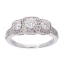 18ct White Gold 1.00ct Diamond Cluster Ring