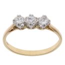 9ct Yellow Gold 0.75ct Brilliant Cut Diamond Trilogy Ring