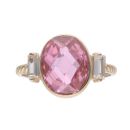 Children's 14ct Yellow Gold Cubic Zirconia And Pink Gemstone Ring