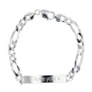 Sterling Silver Figaro ID Bracelet